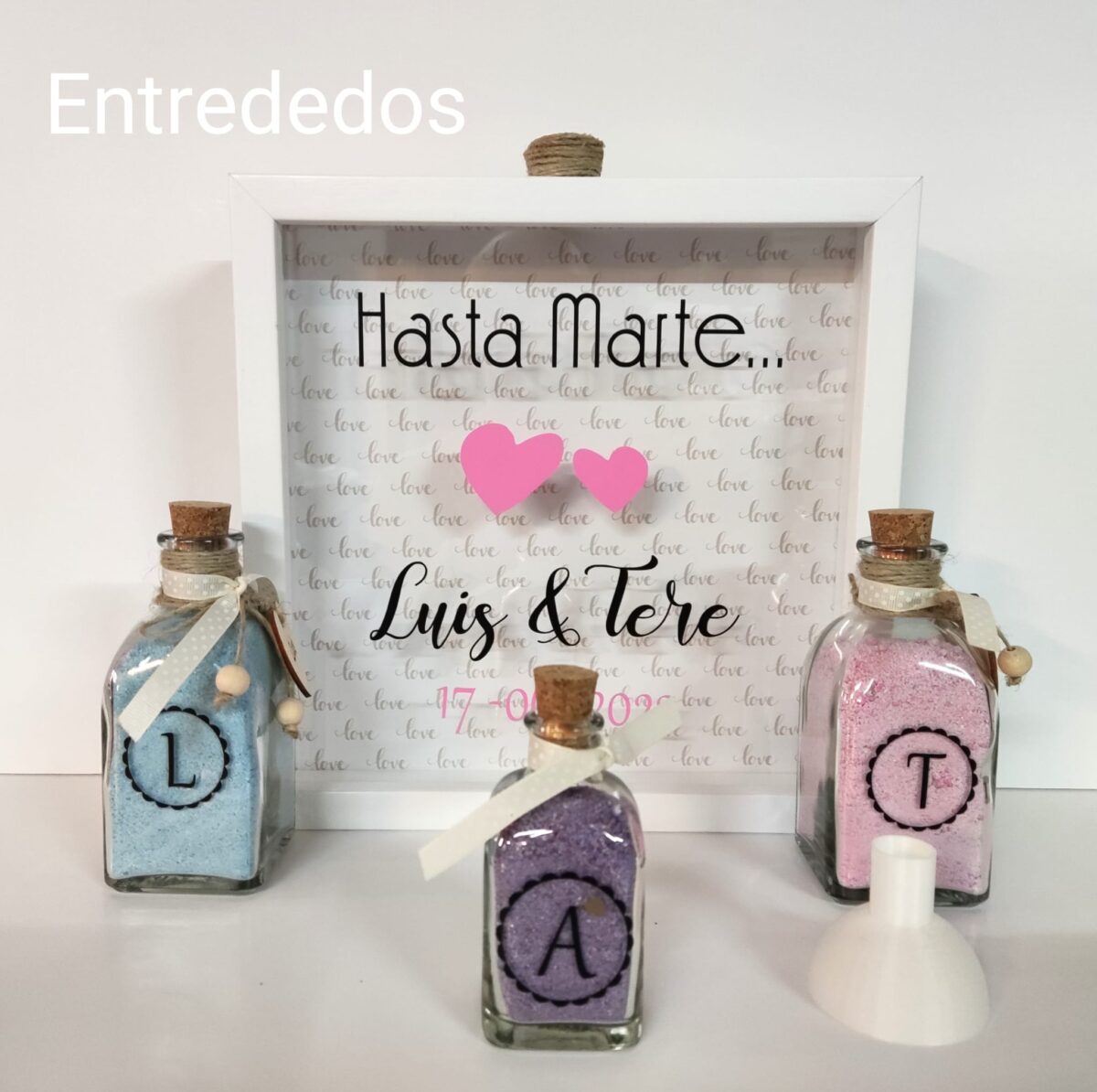 MARCO PARA RITUAL DE ARENA con diseño corazones - Imagen 2