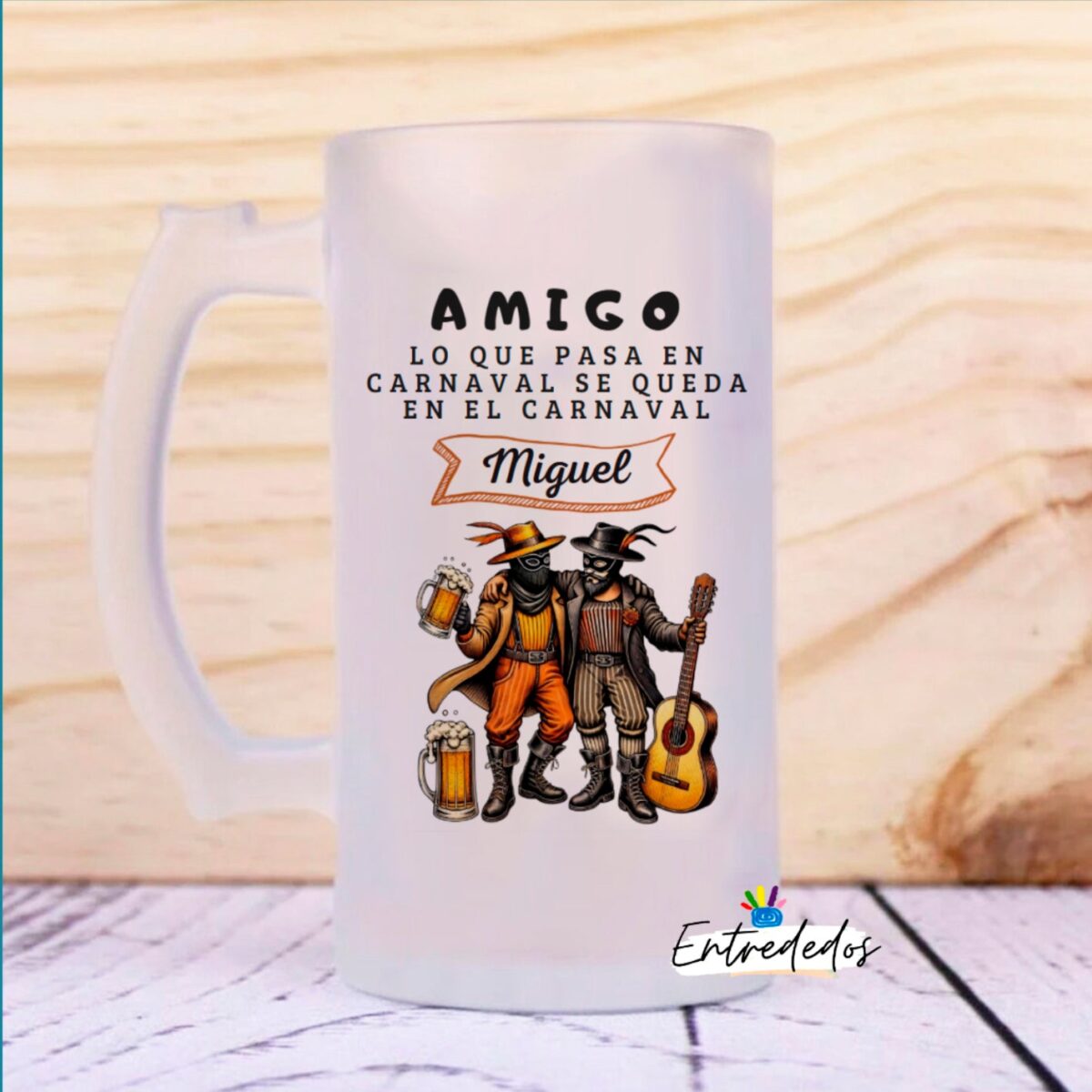 Jarra de cerveza personalizada Carnaval amigo - Imagen 1