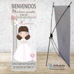 Banner Creativo para Eventos COMUNIÓN CALIZ ROSA