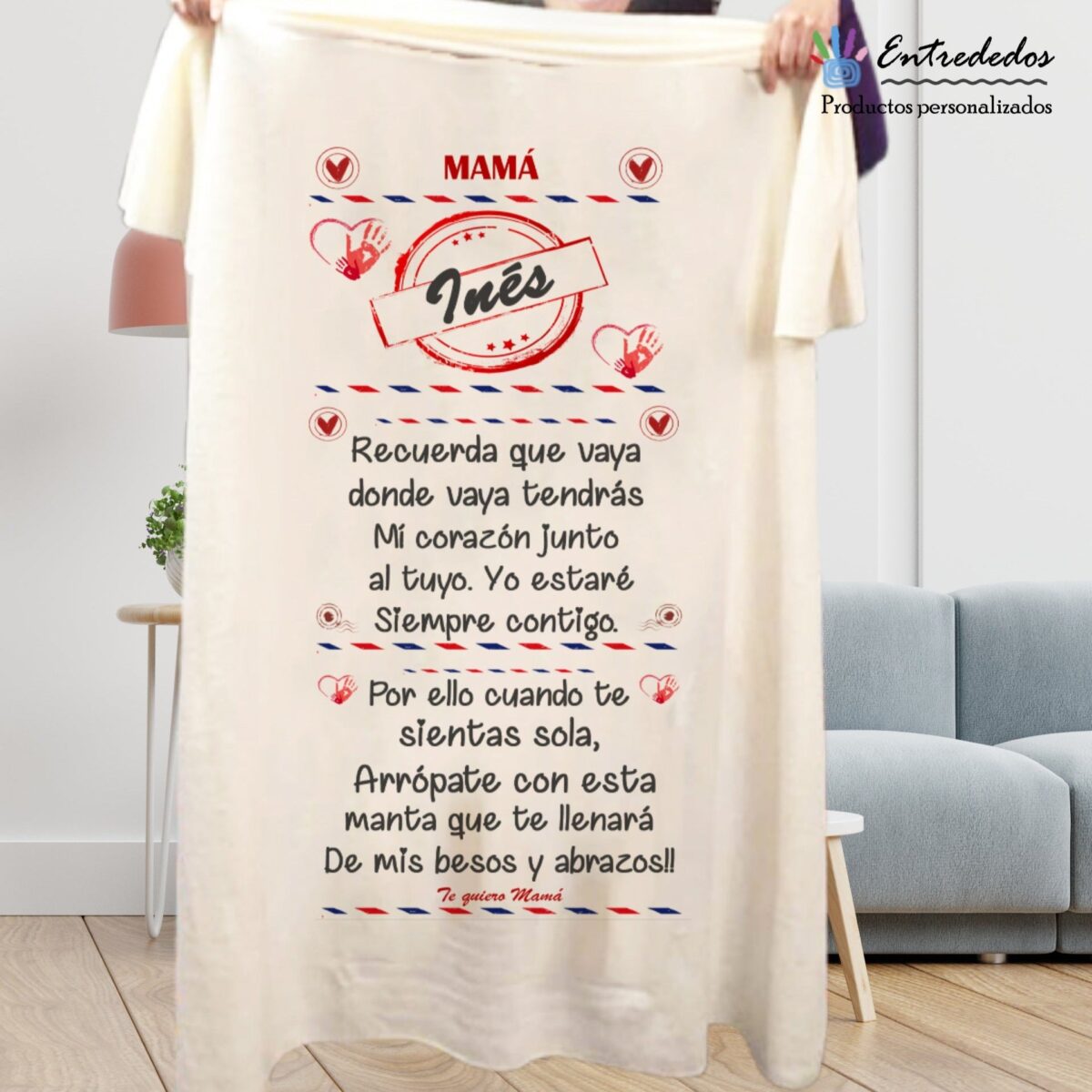Manta polar personalizada CARTA POSTAL - Imagen 1