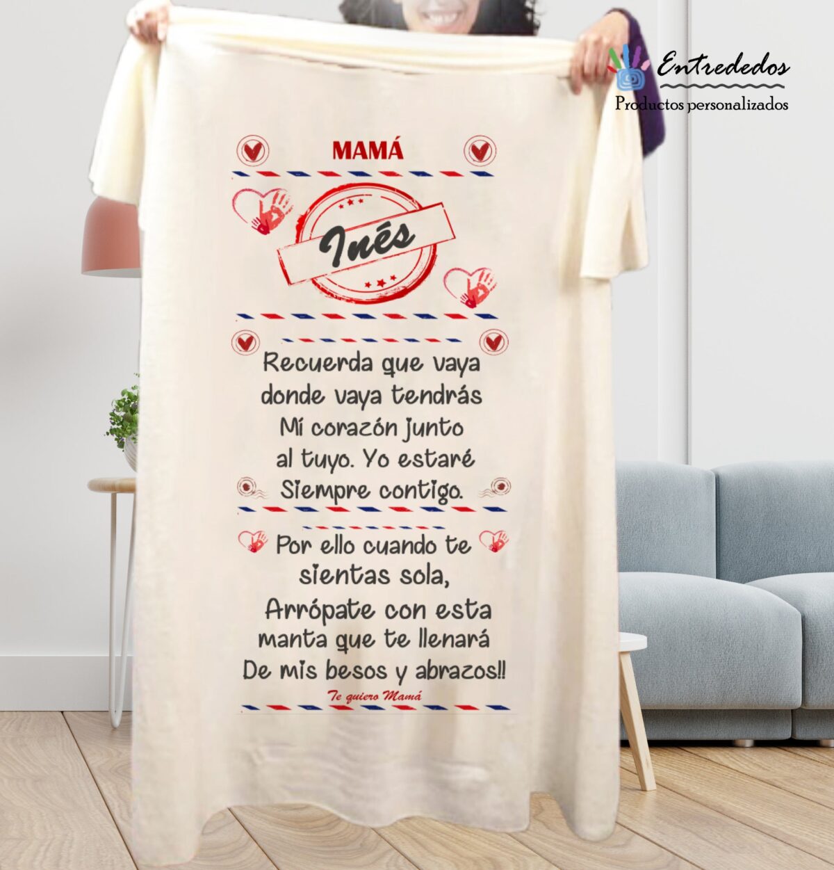Manta polar personalizada CARTA POSTAL - Imagen 2