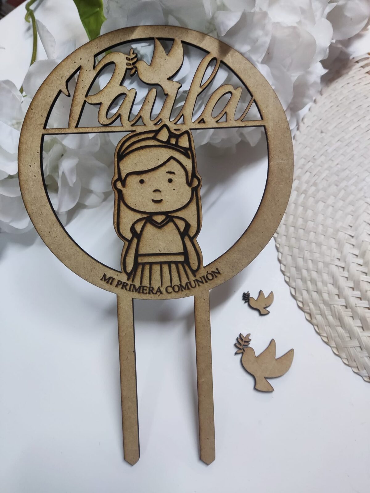 Toppers de madera personalizado "NIÑA" - Imagen 2