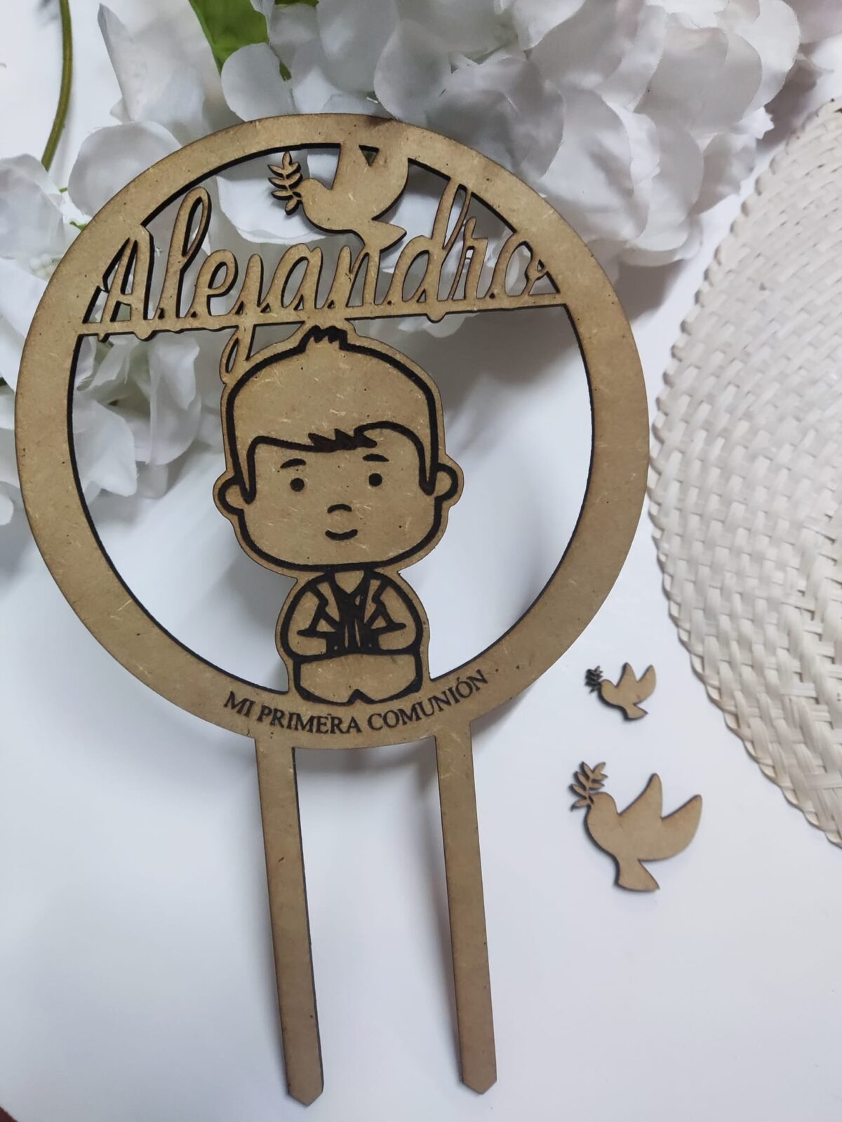 Toppers de madera personalizado NIÑO - Imagen 2