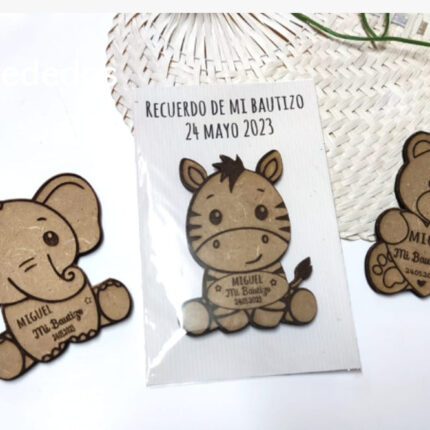 Imanes de madera con forma de ANIMALITOS DEL BOSQUE