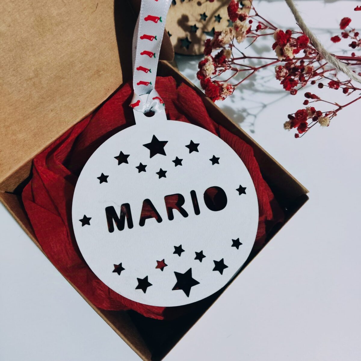 🎄 Bola madera personalizada 🎄 Estrellitas con nombre - Imagen 5