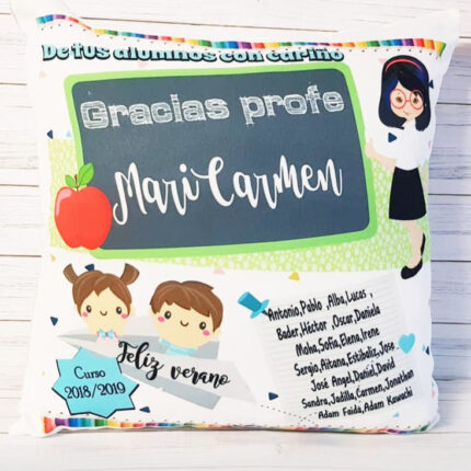 Cojín personalizado PROFESORA + NOMBRE ALUMNOS
