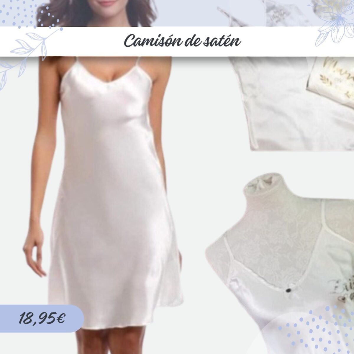 Camisón de satén para novia - Imagen 1