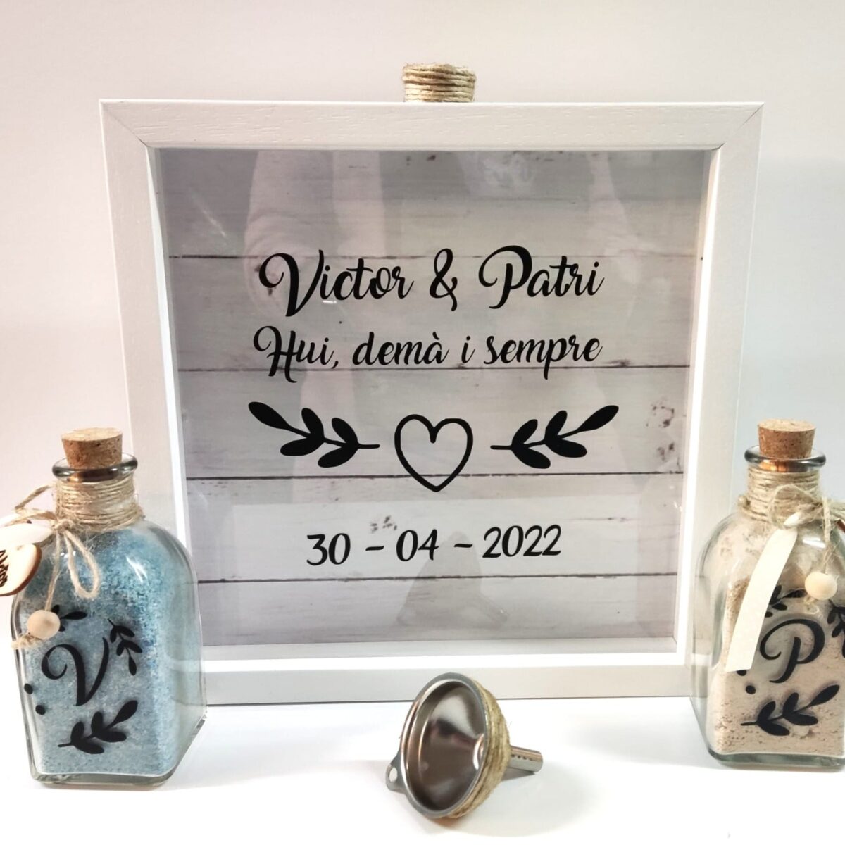MARCO PARA RITUAL DE ARENA para boda con diseño espiga - Imagen 3