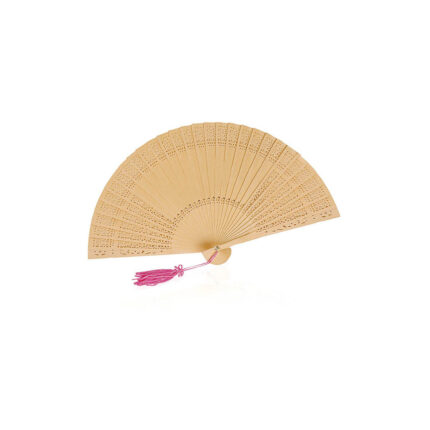 Abanico de madera con borla