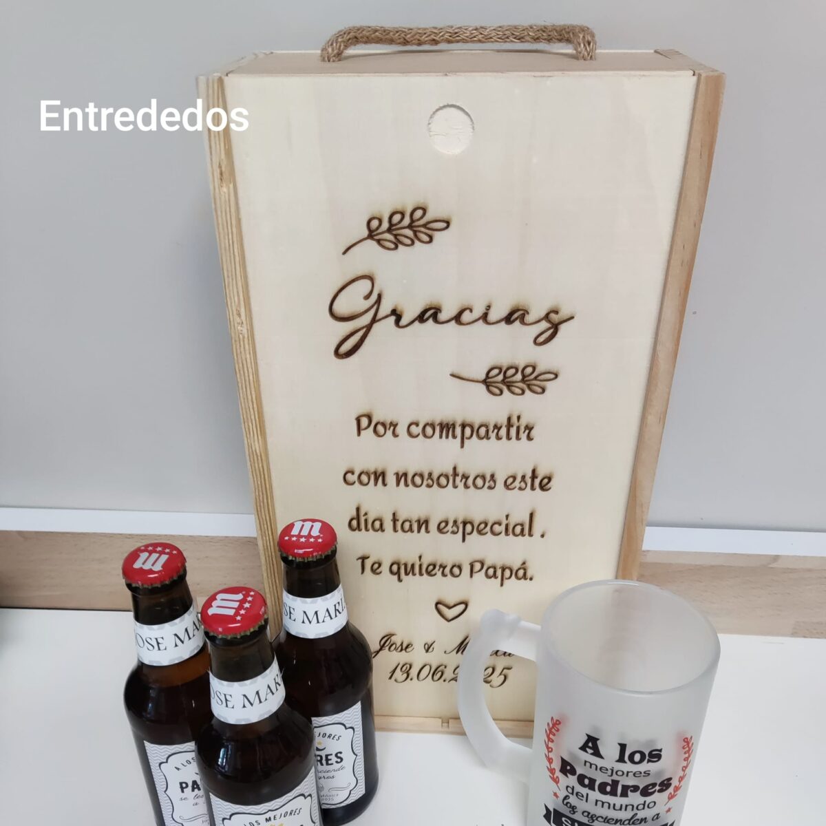 Caja de madera personalizada " LOS MEJORES PADRES" - Imagen 5