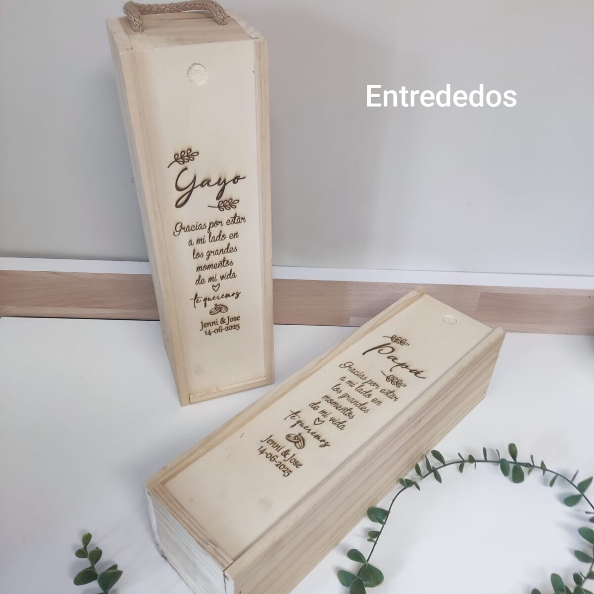 Caja de vino de madera para 1 botella de 750ml - Imagen 1