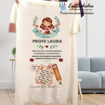 Manta personalizada para PROFESORA