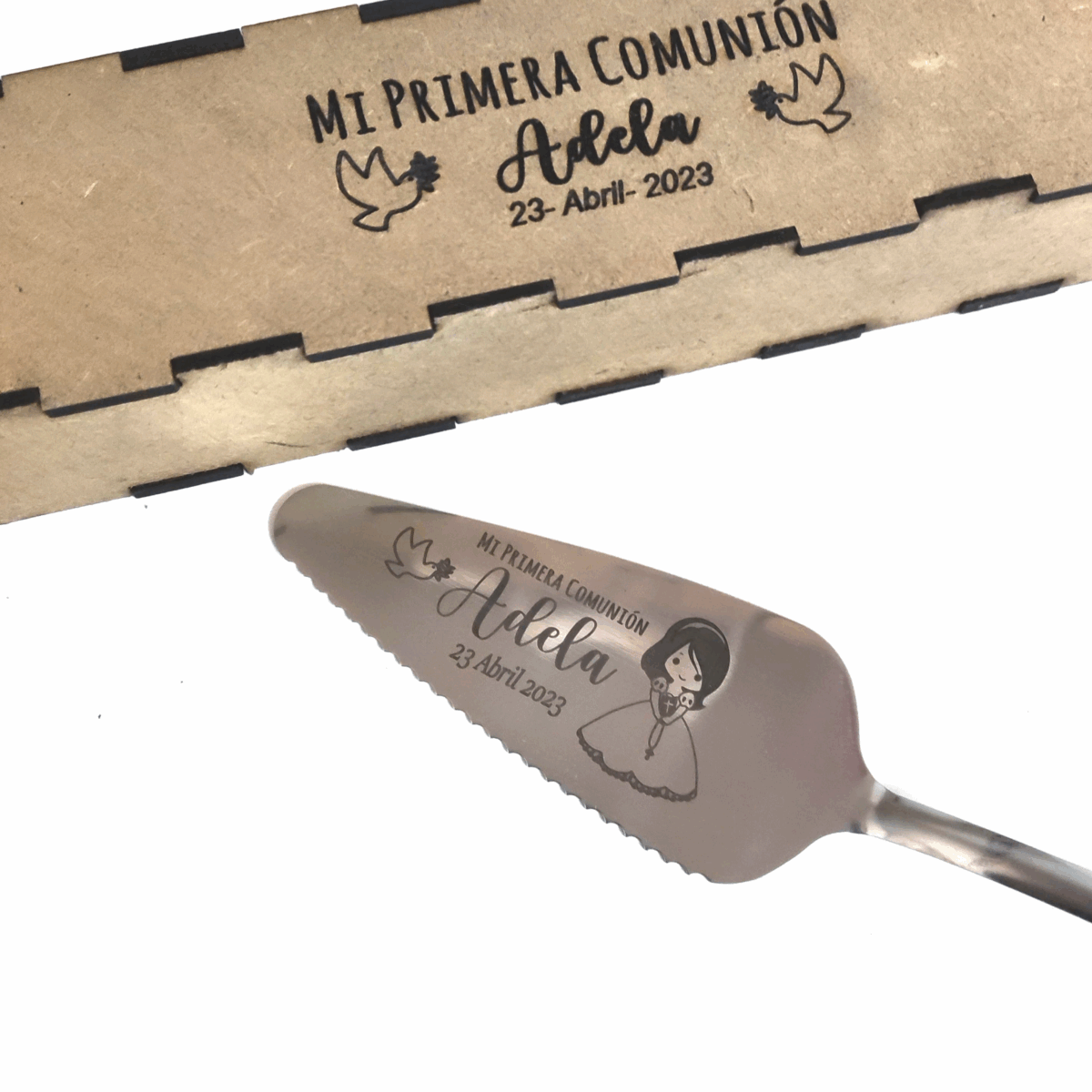 Pala para tarta personaliza + CAJA NATURAL - Imagen 13