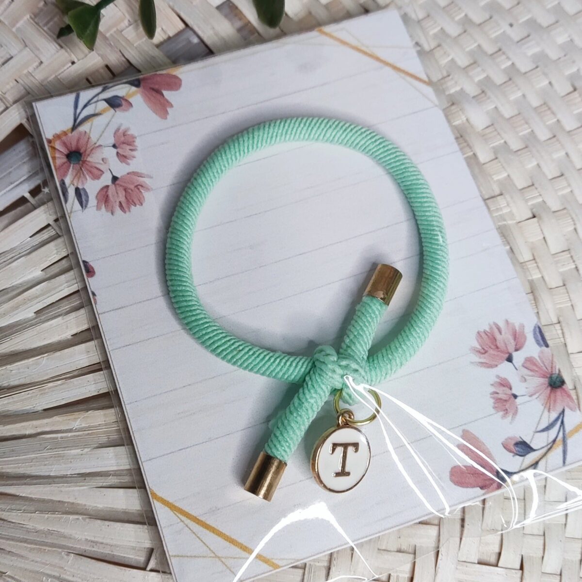 Pulsera elástica de colores con inicial - Imagen 4