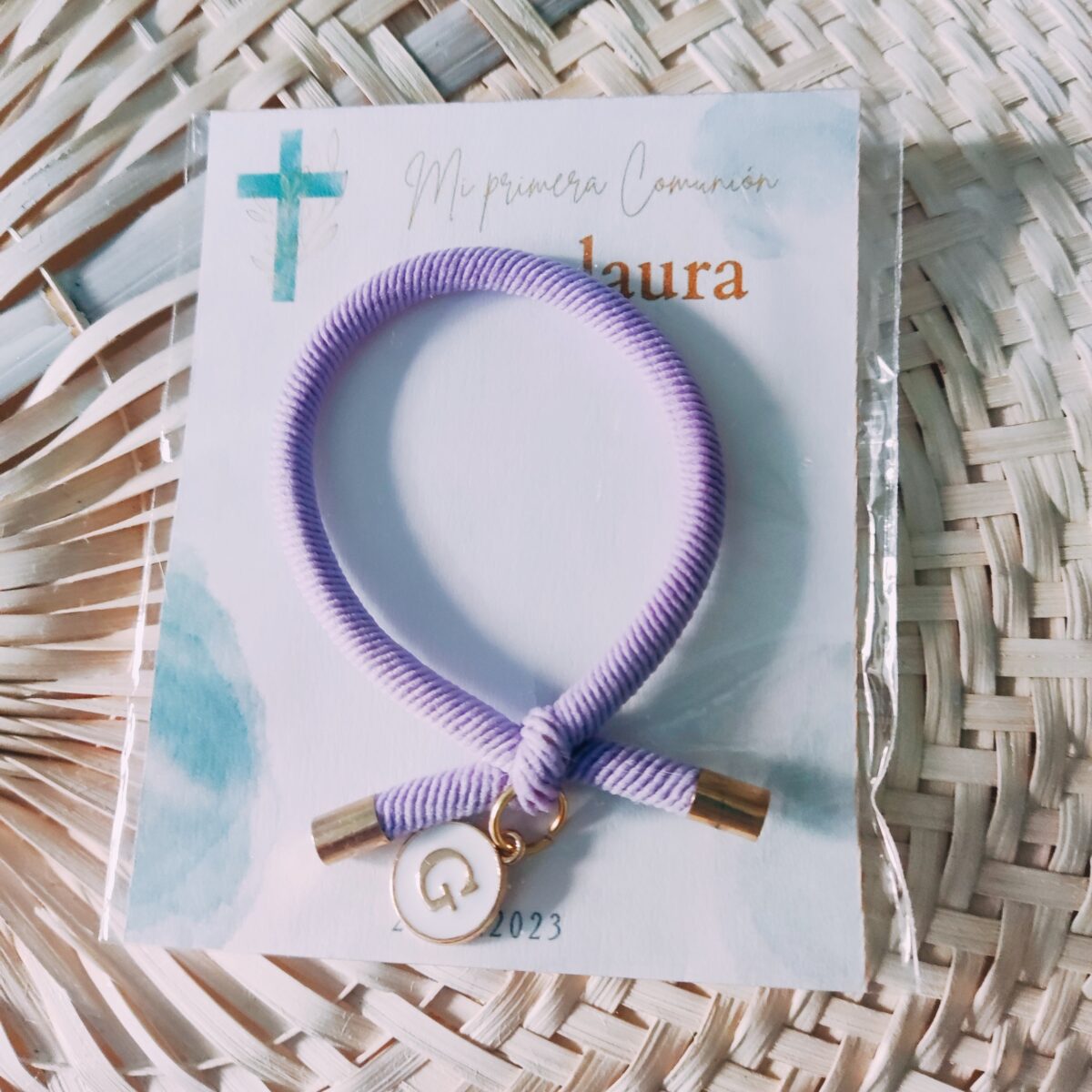 Pulsera elástica de colores con inicial - Imagen 8