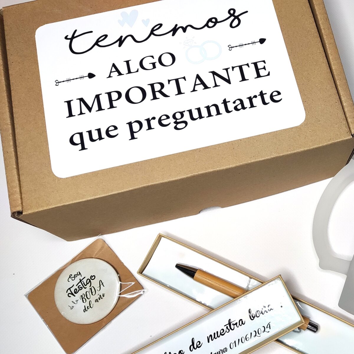 kit regalo testigos con frase como testigo eres la caña - Imagen 2
