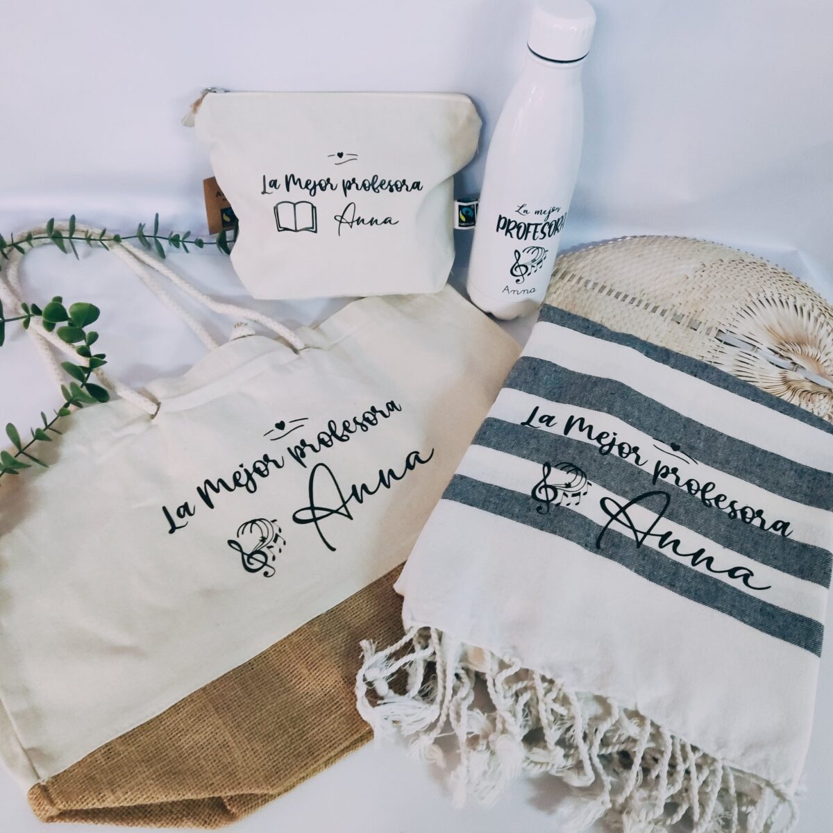 Kit  regalo profesor (bolsa Playa+ botella+ toalla pareo +neceser) - Imagen 1