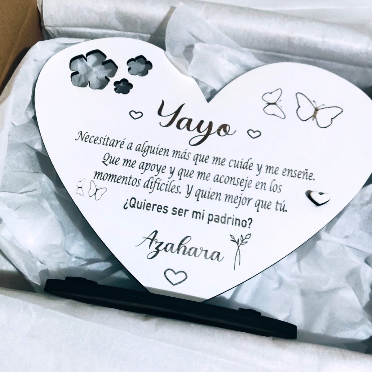 Corazon de madera para Madre, abuelos, testigo, madrina etc... - Imagen 6
