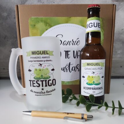 kit testigos personalizado con diseño ranitas