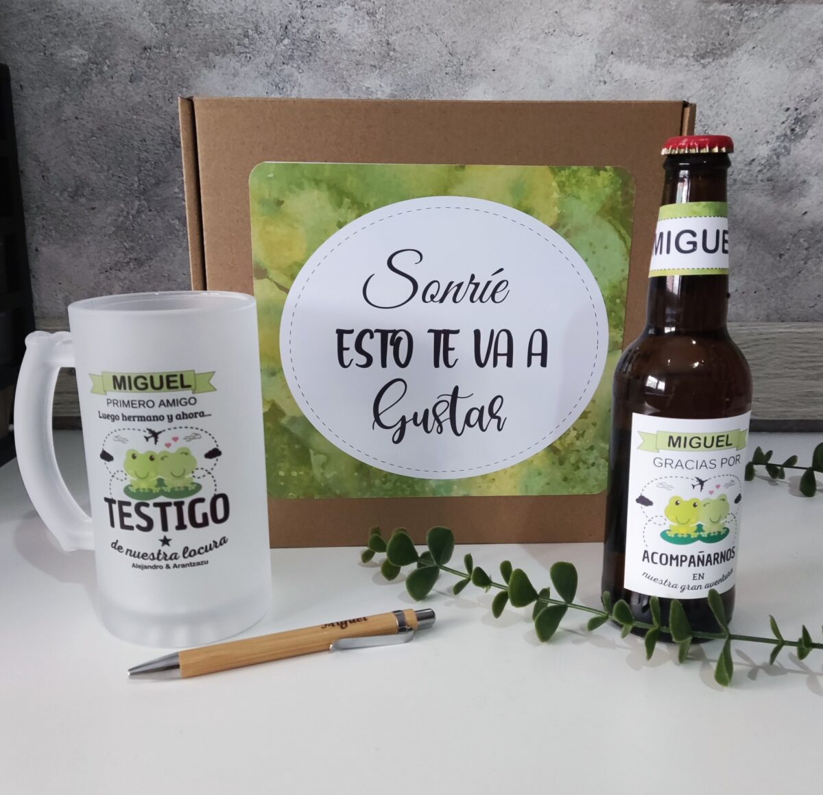 kit testigos personalizado con diseño ranitas - Imagen 2