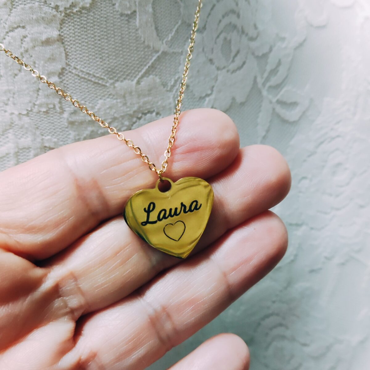Colgante corazón personalizado color ORO - Imagen 5