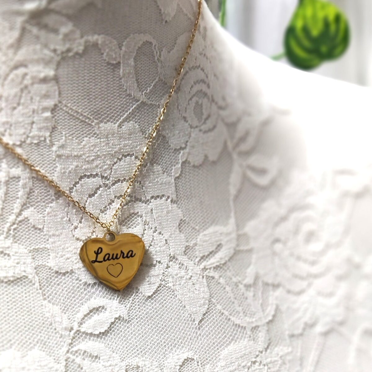 Colgante corazón personalizado color ORO - Imagen 2