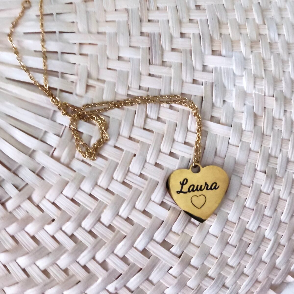 Colgante corazón personalizado color ORO - Imagen 4