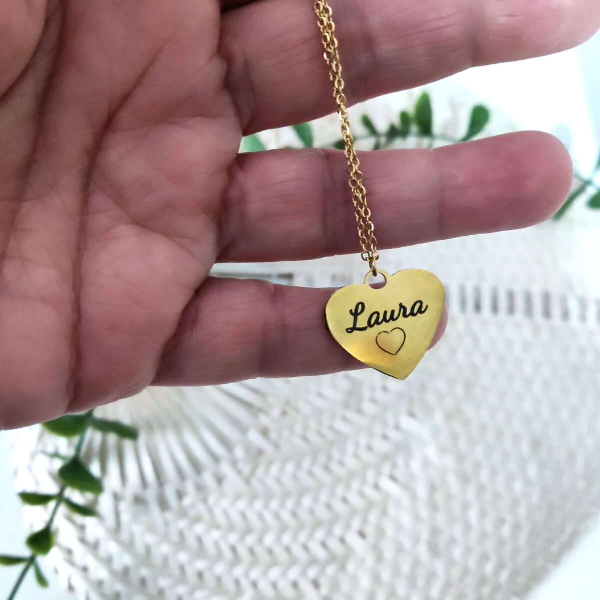Colgante corazón personalizado color ORO - Imagen 3