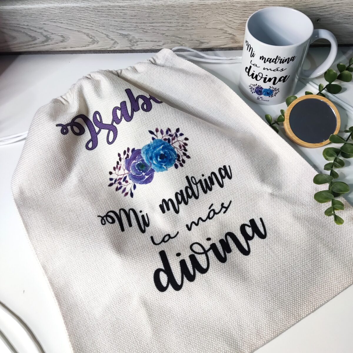 Kit regalo  mujer para madrinas flor azul - Imagen 2