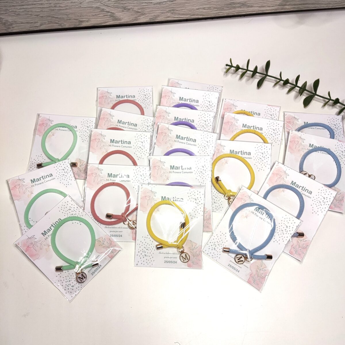 Pulsera elástica de colores con inicial - Imagen 10
