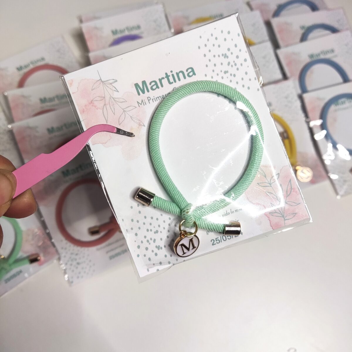 Pulsera elástica de colores con inicial - Imagen 11