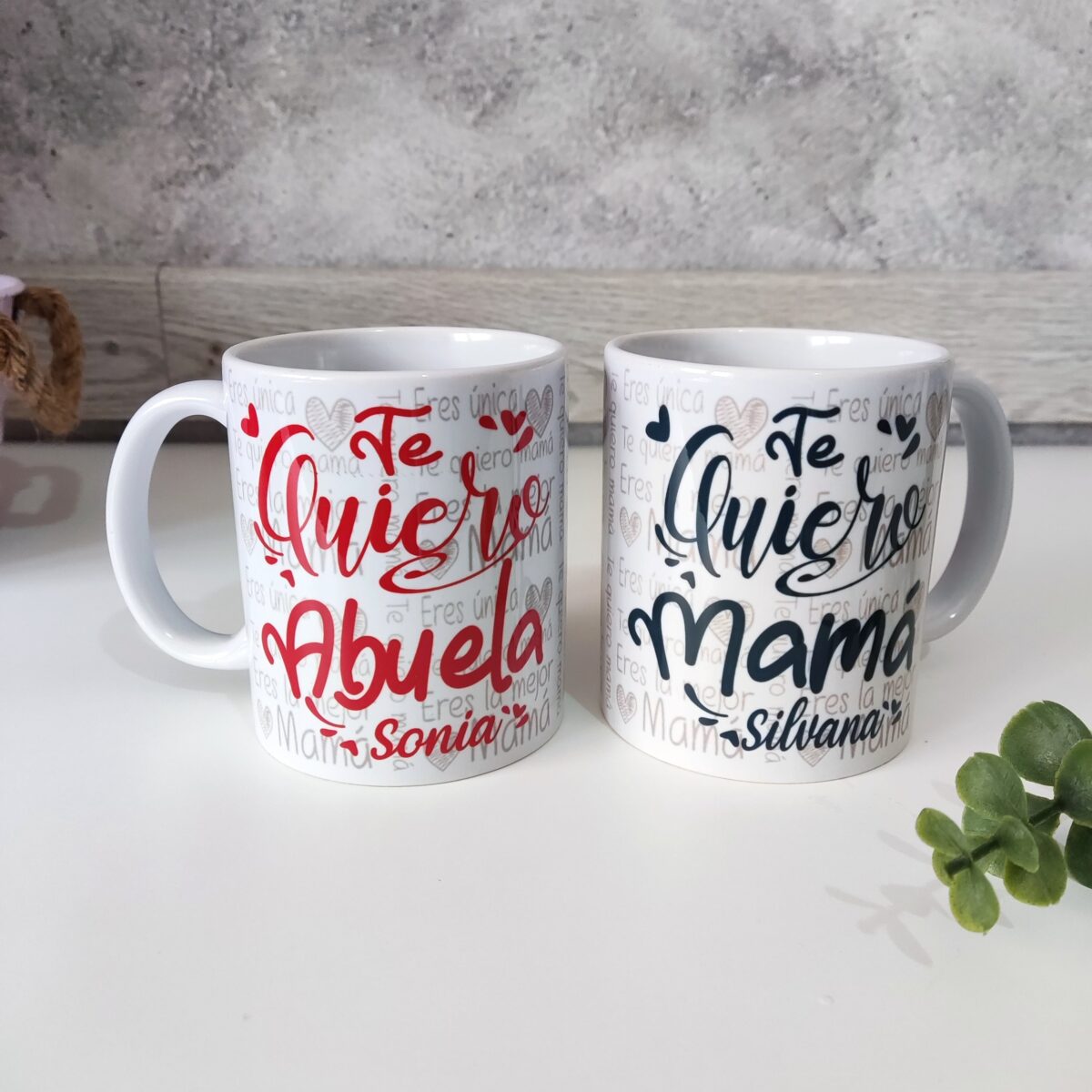 Taza personalizada para mamá/abuela con frase te quiero Mamá - Imagen 2