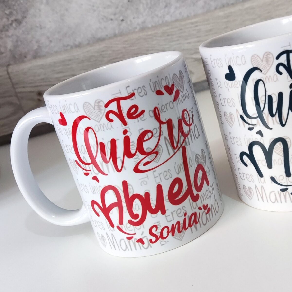 Taza personalizada para mamá/abuela con frase te quiero Mamá - Imagen 3