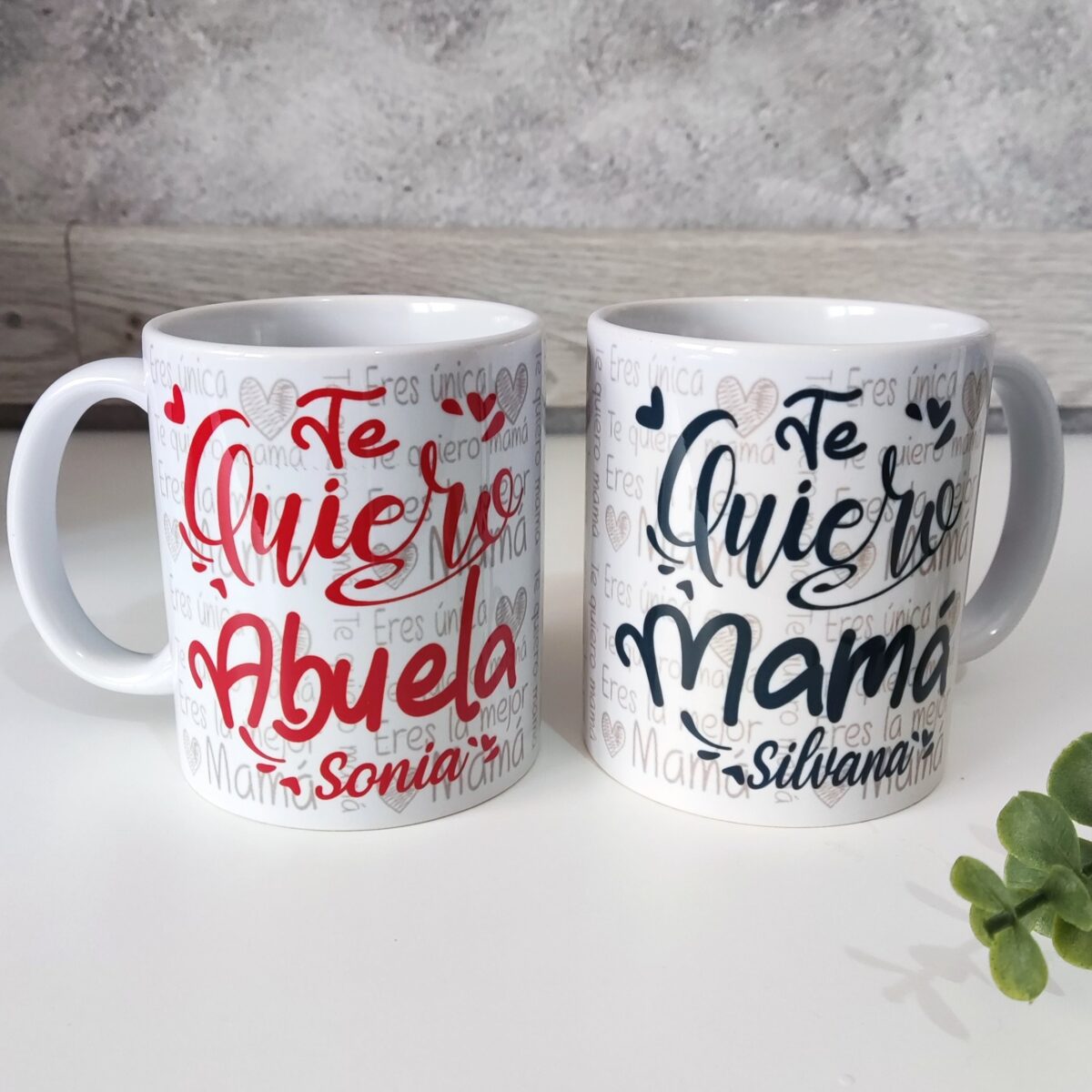 Taza personalizada para mamá/abuela con frase te quiero Mamá - Imagen 1