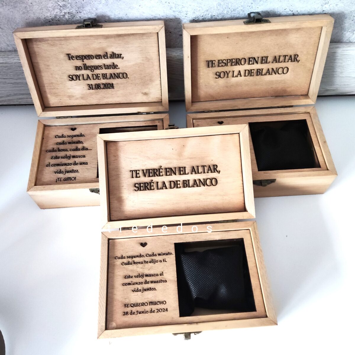 Caja personalizada para el reloj del novio, padre, hermano etc - Imagen 4