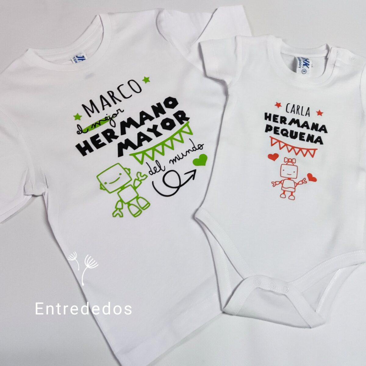 Camiseta niños para hermanos con diseño robot (MANGA CORTA) - Imagen 6