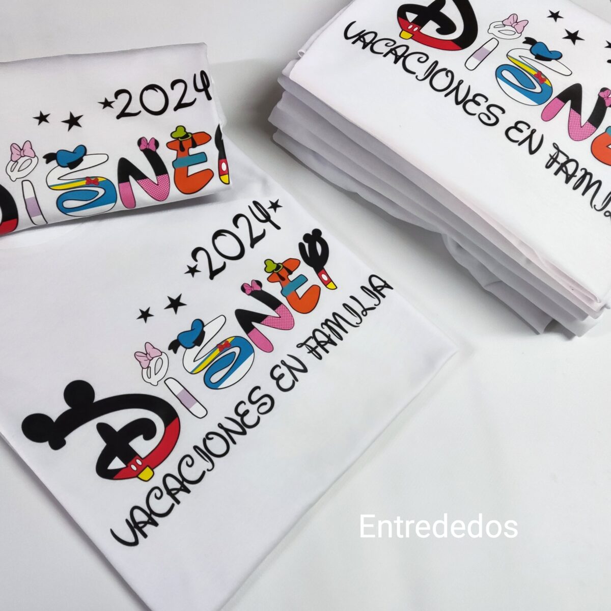 Camiseta viaje a Disney letras personajes disney - Imagen 3