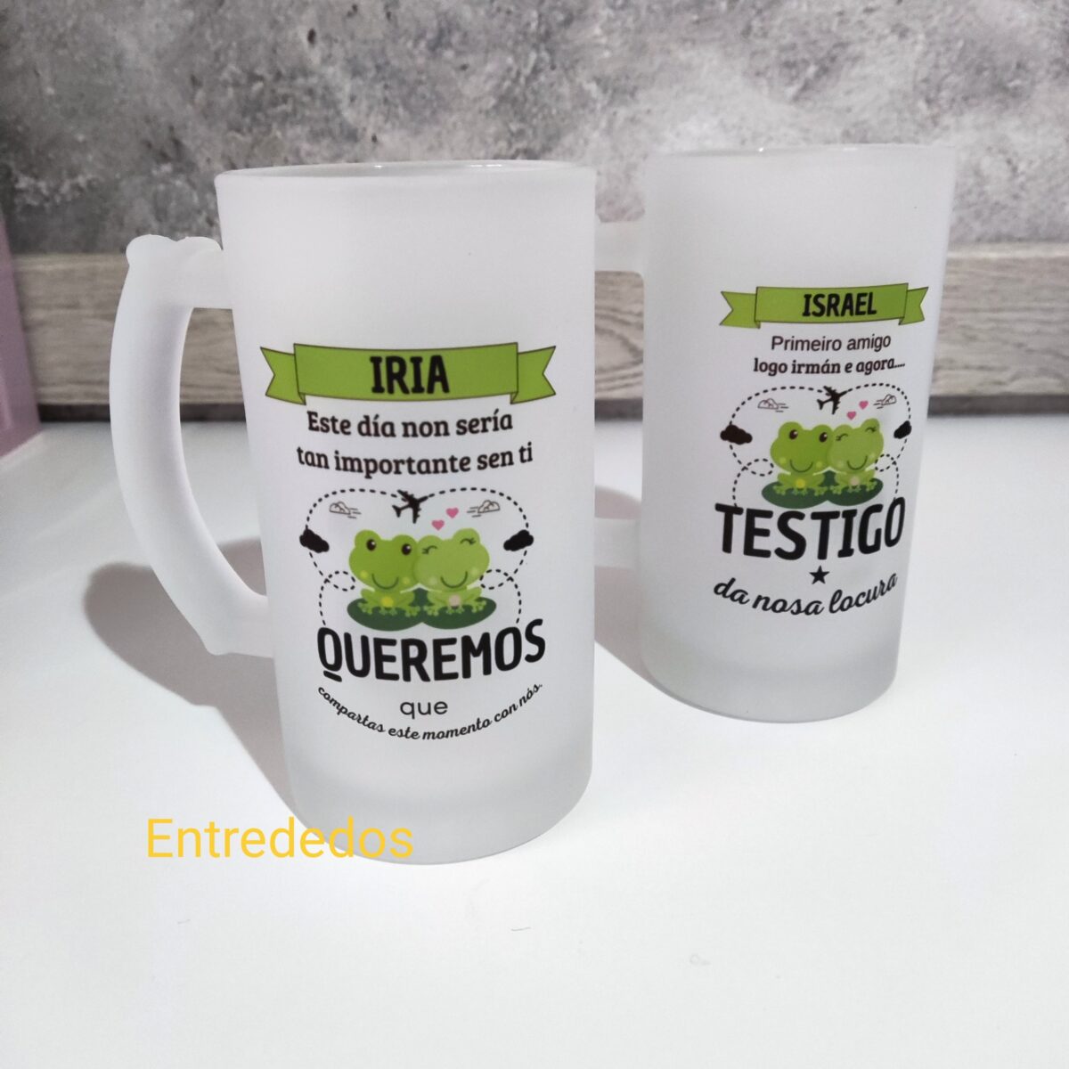 Jarra de cerveza personalizada diseño testigo de nuestra locura - Imagen 2