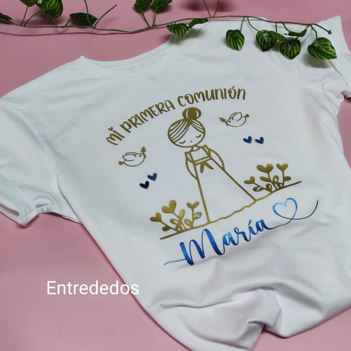 Camiseta niña de comunión personalizada (MANGA CORTA) - Imagen 3