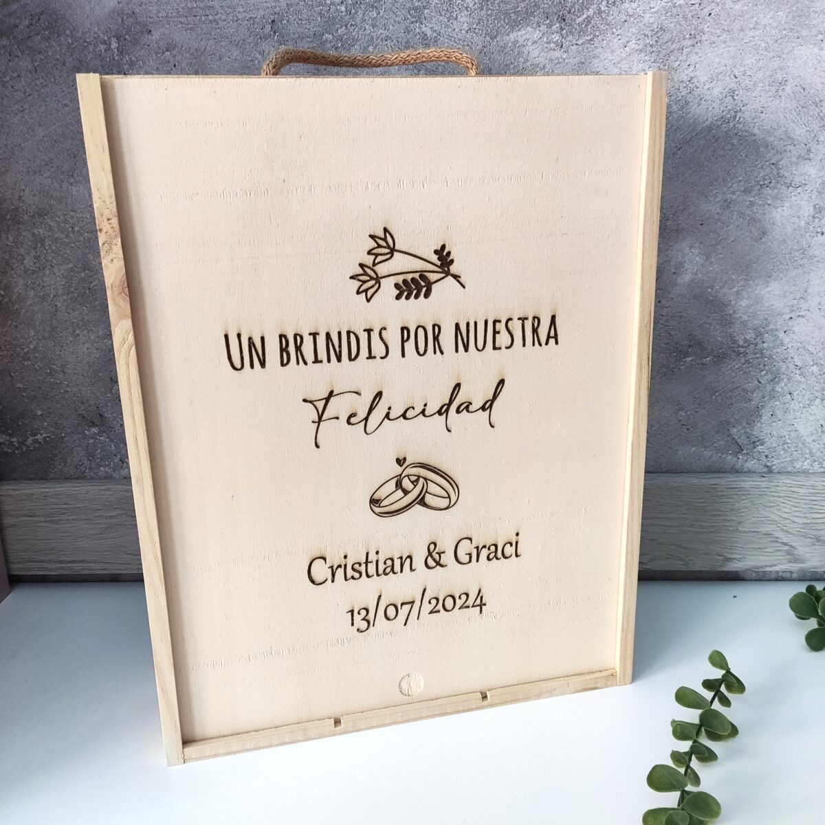 Caja de vino de madera para 3 botellas de 750ml - Imagen 1