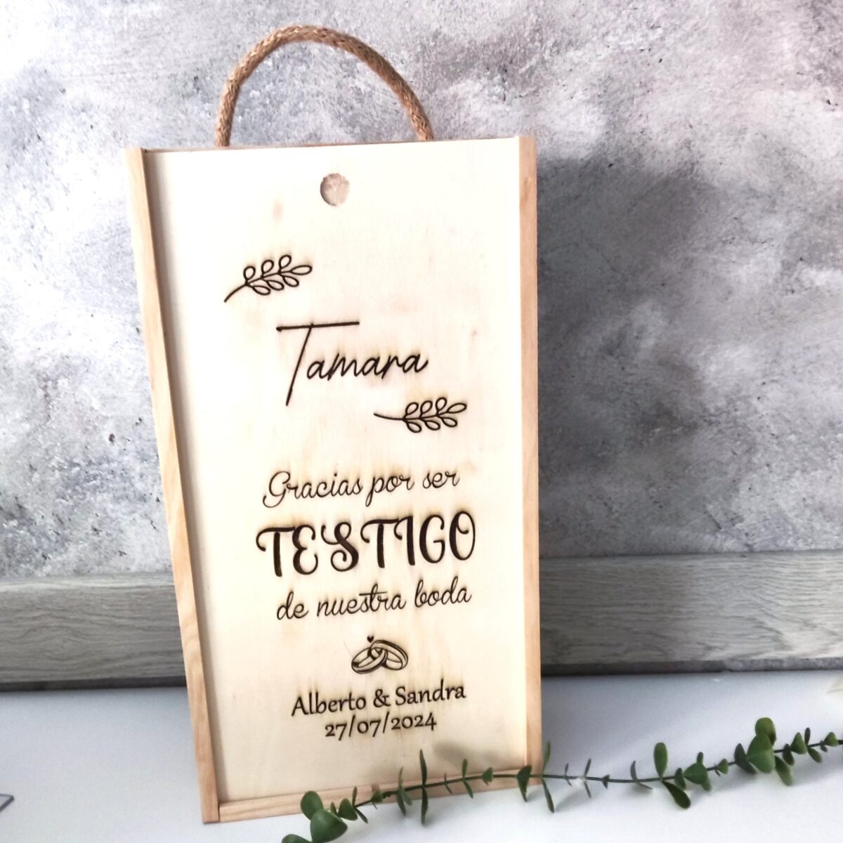 Caja de vino de madera para 2 botellas de 750ml - Imagen 5