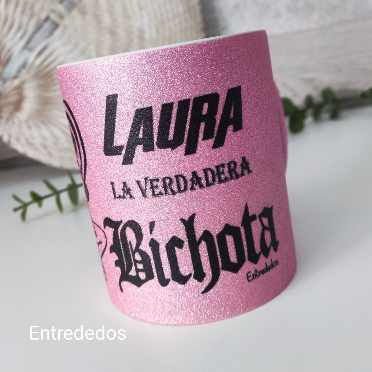 Taza con purpurina y frases personalizadas - Imagen 6