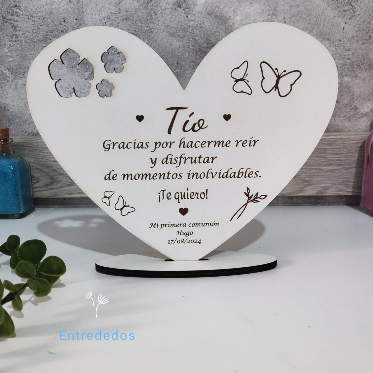 Corazon de madera para Madre, abuelos, testigo, madrina etc... - Imagen 11