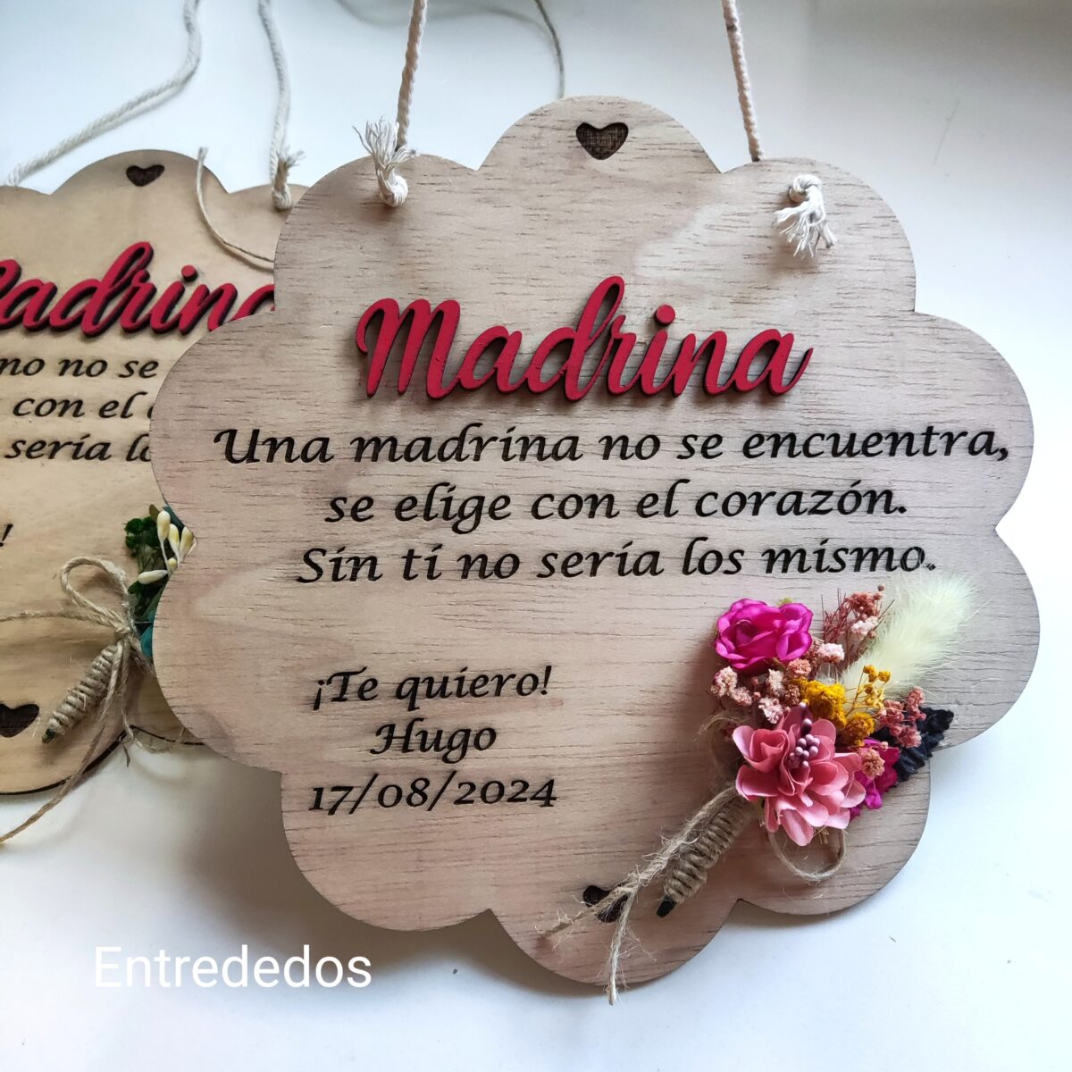 Placa de madera personalizada para; abuelo/madrina/padrino/hermana. - Imagen 7