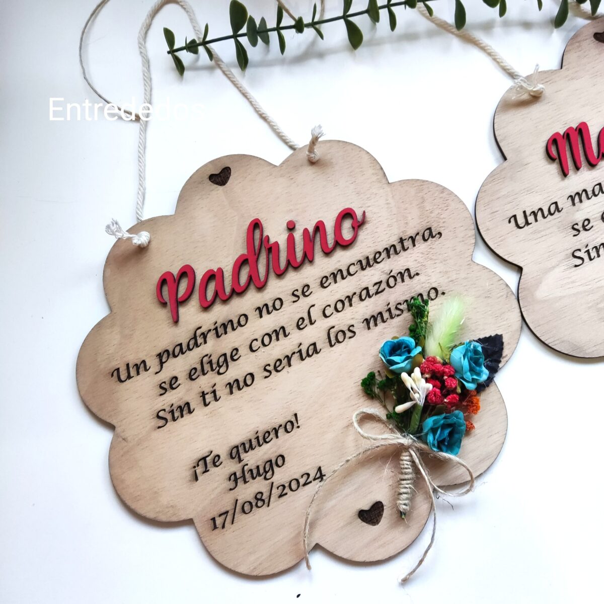 Placa de madera personalizada para; abuelo/madrina/padrino/hermana. - Imagen 6