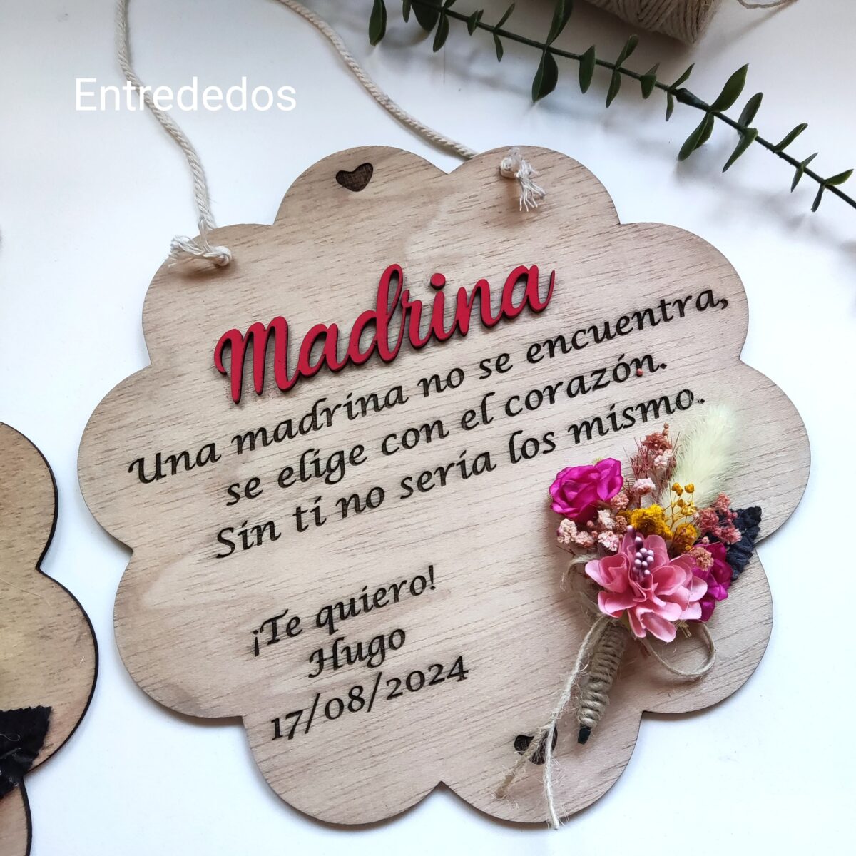 Placa de madera personalizada para; abuelo/madrina/padrino/hermana. - Imagen 5