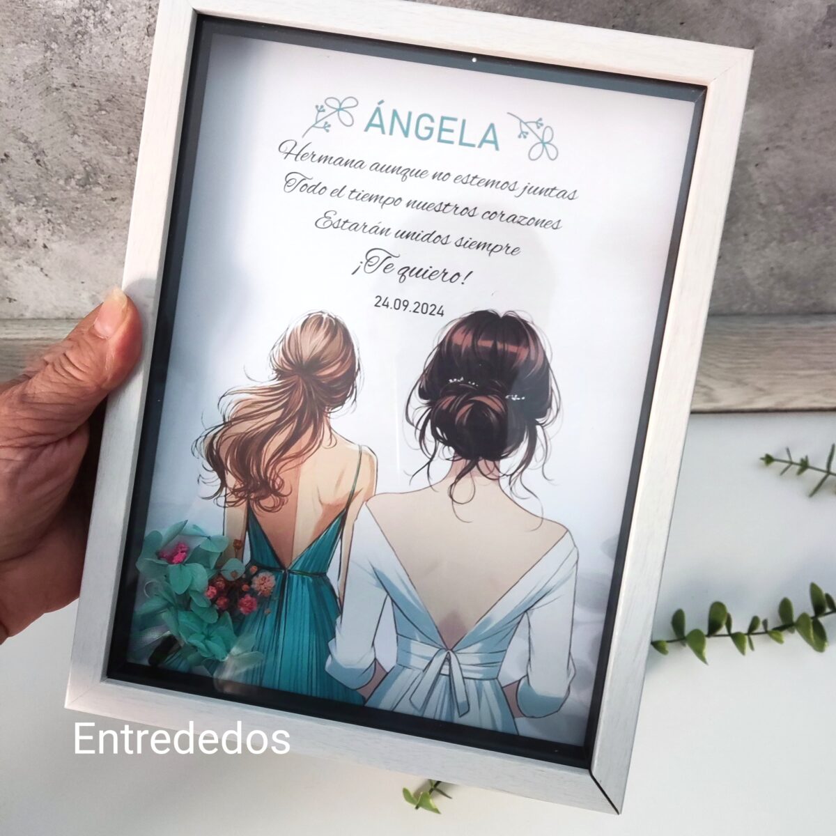 Marco y Lámina para hermana, testigo, amiga, madre, abuela etc... - Imagen 2