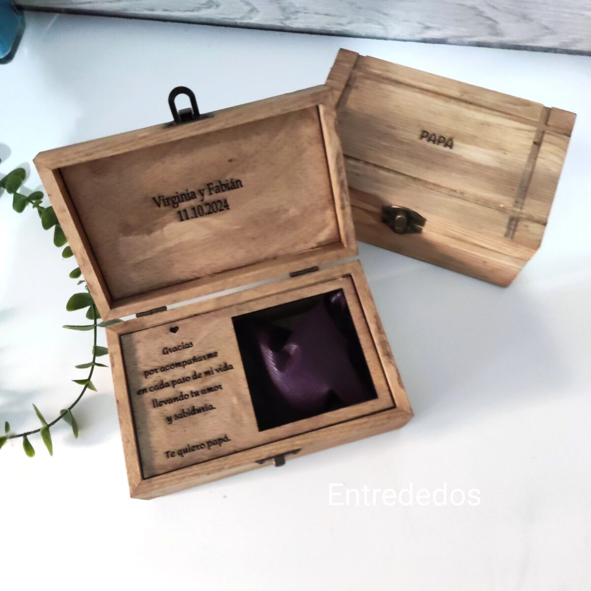 Caja personalizada para el reloj del novio, padre, hermano etc - Imagen 2
