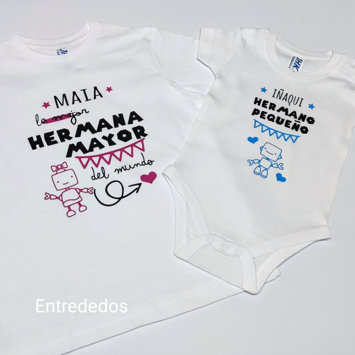 Camiseta niños para hermanos con diseño robot (MANGA CORTA) - Imagen 7