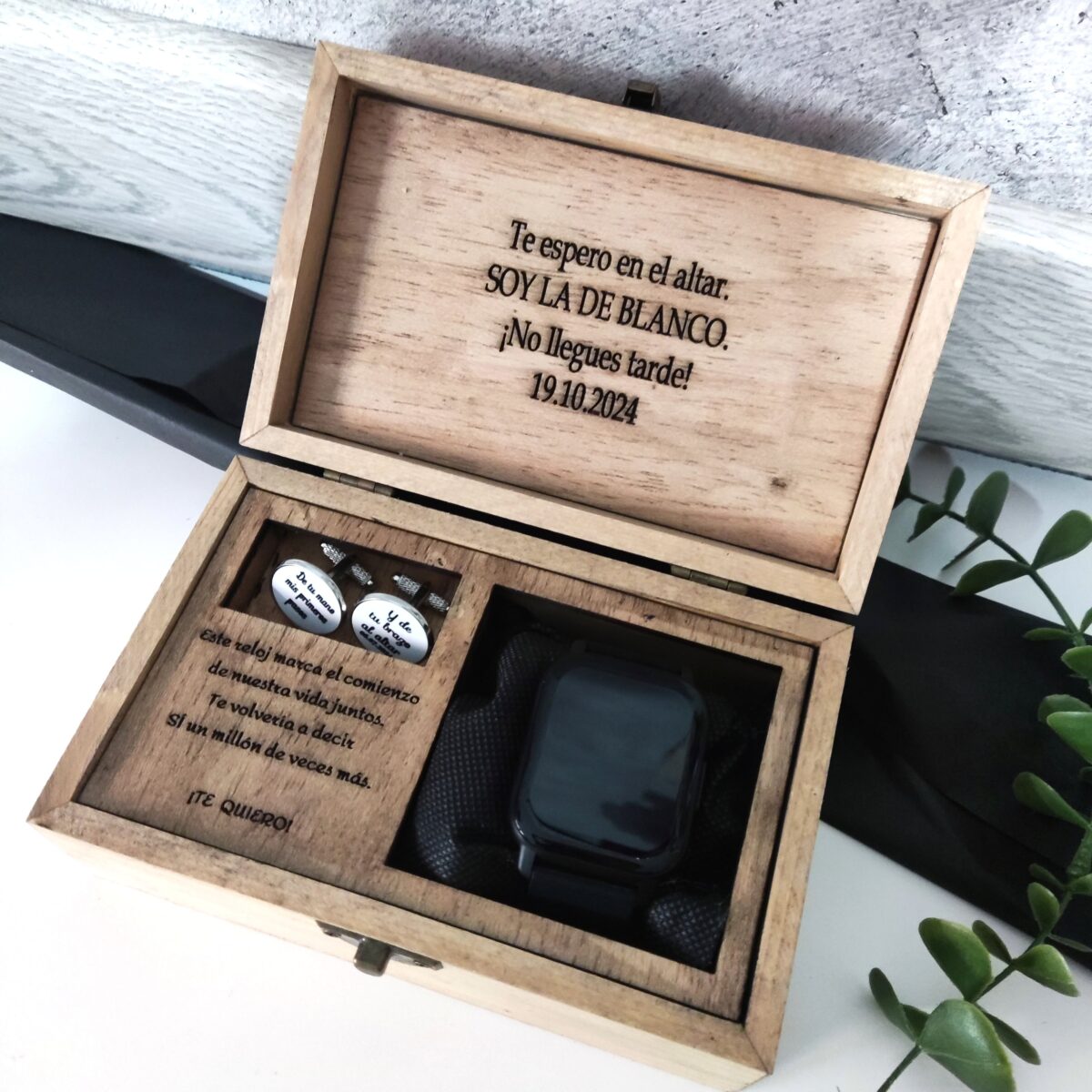 Caja personalizada personalizada "PARA EL RELOJ Y GEMELOS" - Imagen 6